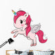 Cute Pink Cartoon Unicorn Wall Decal