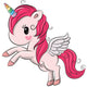 Cute Pink Cartoon Unicorn Wall Decal