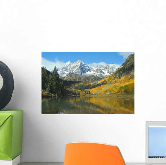 maroon bells, maroon lake Wall Mural