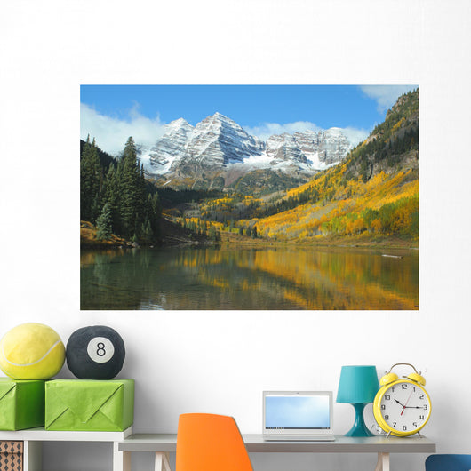 maroon bells, maroon lake Wall Mural