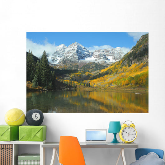 maroon bells, maroon lake Wall Mural