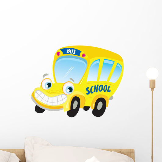 Isolated yellow school bus. Vector Illustration. Wall Decal
