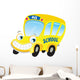 Isolated yellow school bus. Vector Illustration. Wall Decal