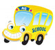 Isolated yellow school bus. Vector Illustration. Wall Decal