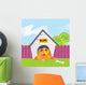 Dog Sleeping in Dog House Vector Illustration Wall Mural
