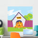 Dog Sleeping in Dog House Vector Illustration Wall Mural