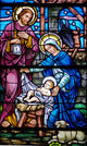 Stained Glass Widow of Nativity Wall Mural