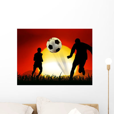 Soccer shown on a wall