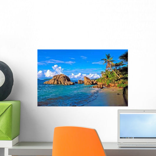 Plage Praslin Aux Seychelles Wall Decal