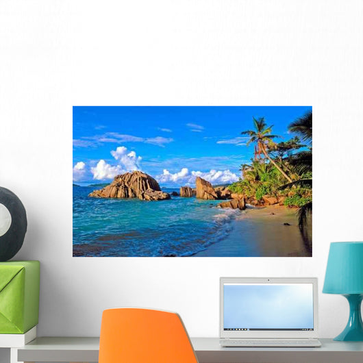 Plage Praslin Aux Seychelles Wall Decal