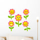 Kids Cute Cartoon Flower Wall Decal Sticker Set