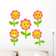 Kids Cute Cartoon Flower Wall Decal Sticker Set