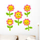 Kids Cute Cartoon Flower Wall Decal Sticker Set