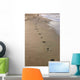 Footprints and Woman Distance Wall Decal