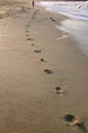 Footprints and Woman Distance Wall Decal