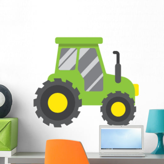 Baby Green Flat Tractor Wall Decal