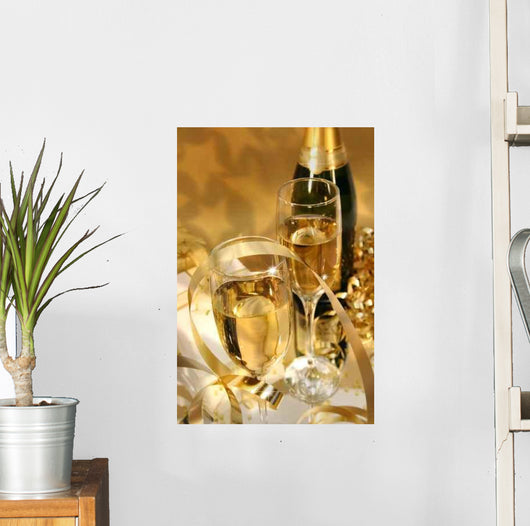 Golden Champagne Sparkle Wall Mural
