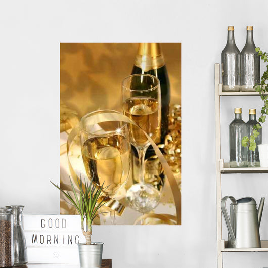 golden champagne sparkle Wall Mural