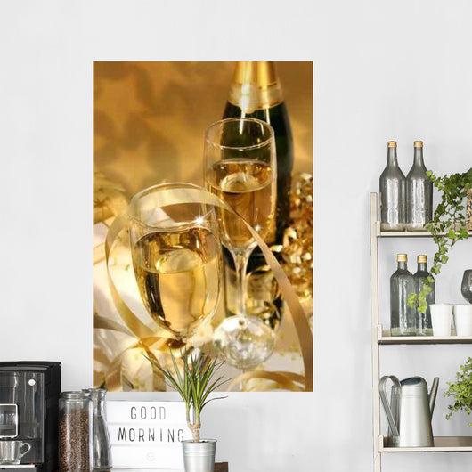 golden champagne sparkle Wall Mural