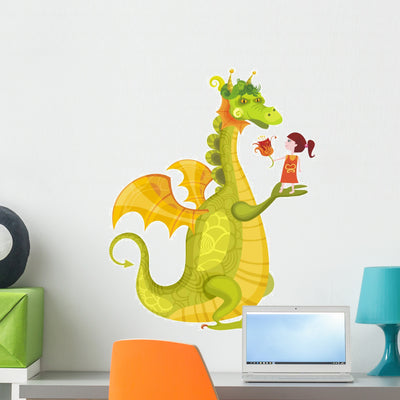 Dragon Wall Decal shown on a wall