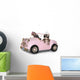 Maincoon Kittens Driving Convertible Wall Decal