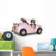 Maincoon Kittens Driving Convertible Wall Decal