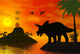Dinosaur World 3d Illustration Wall Mural