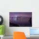 boston skyline night violet Wall Mural