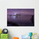 boston skyline night violet Wall Mural