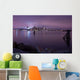 boston skyline night violet Wall Mural