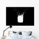 milk splashing in a glass Wall Mural