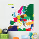 Political Map of Europe Wall Mural