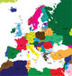 Political Map of Europe Wall Mural