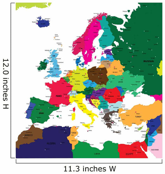 Political Map of Europe Wall Mural