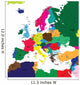 Political Map of Europe Wall Mural