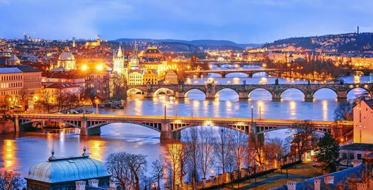 Classic Prague Twilight Panorama Wall Decal