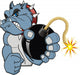 Cartoon Bomb Bulldog Vector
