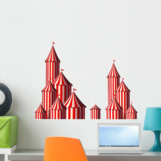 Circus Tent Design Element Wall Decal Sticker Set
