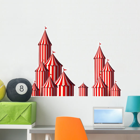 Circus Tent Design Element Wall Decal Sticker Set