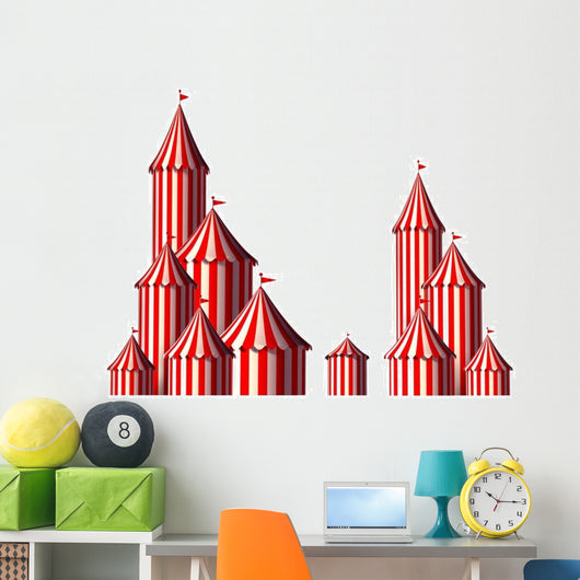 Circus Tent Design Element Wall Decal Sticker Set