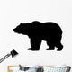 silhouette bear isolated on white background Wall Decal