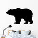 silhouette bear isolated on white background Wall Decal