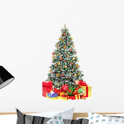 Christmas Tree Wall Decal shown on a wall