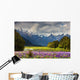 Mountain Landscape With Blossoming Field New Zealand Wall Mural