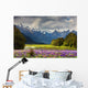 Mountain Landscape With Blossoming Field New Zealand Wall Mural