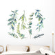 Watercolor Botanical Winter Plants Wall Decal
