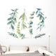 Watercolor Botanical Winter Plants Wall Decal