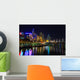 Downtown of Melbourne at night, Yarra river Wall Mural