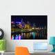 Downtown of Melbourne at night, Yarra river Wall Mural