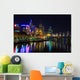 Downtown of Melbourne at night, Yarra river Wall Mural